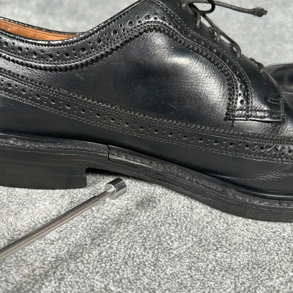 VTG Florsheim Imperial Sibley's Detroit Longwing Derby Black Shoes Men 9.5 D USA